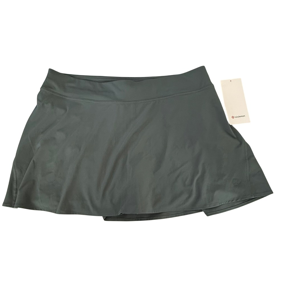 Lululemon Tennis Skirt Women 14 Dark Forest Lightweight High-Rise Active Skort